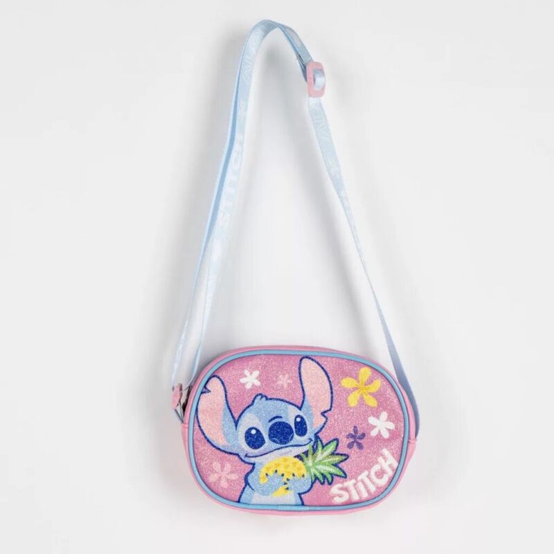 Tas Ananas glitter crossbody 15 x 11 cm 15 x 11 cm van Lilo en Stitch, Roze