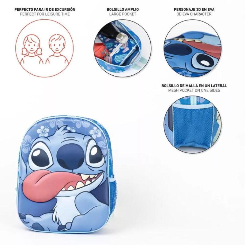 Polyester tas 3D 31 x 25 x 10 cm van Lilo en Stitch in 31 x 25 x 10 cm