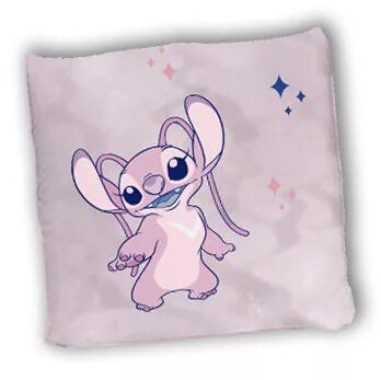 Polyester decoratiekussen Pink 40 x 40 cm van Lilo en Stitch in 40 x 40 cm