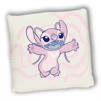 Polyester decoratiekussen Lovers 40 x 40 cm van Lilo en Stitch in 40 x 40 cm