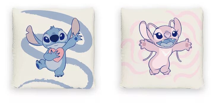 Sierkussen Lovers 40 x 40 cm 40 x 40 cm van Lilo en Stitch, Wit