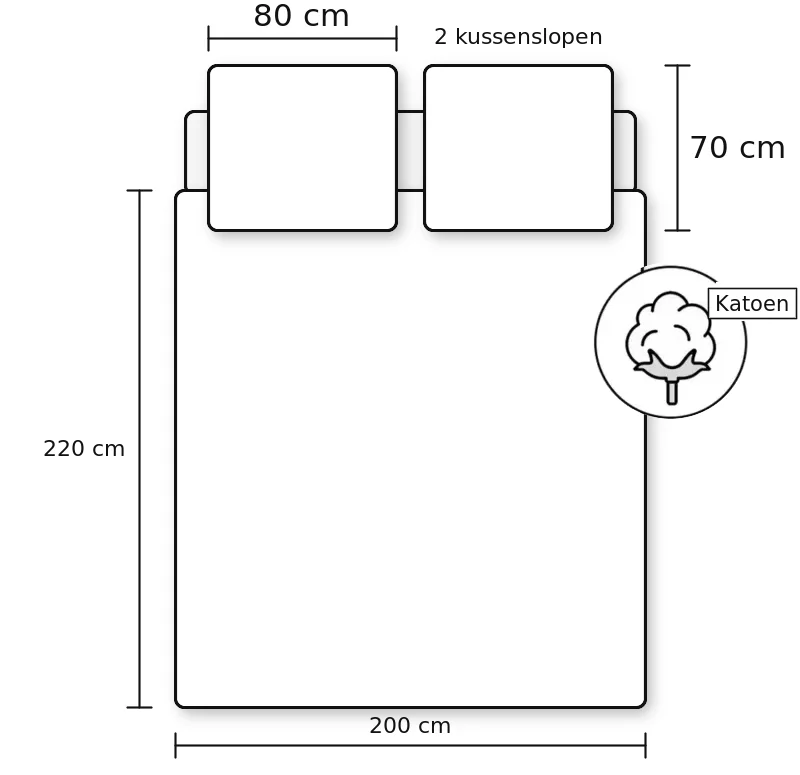 Small Logo's 200 x 220 cm overtrek van Nasa, 200 x 220 cm, kussensloop 70 x 80 cm