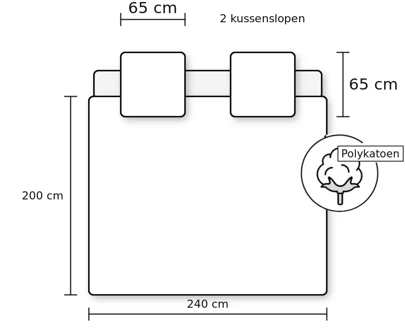 240 x 200 cm polykatoen overtrek van Dragon Ball Z, 240 x 200 cm, kussensloop 65 x 65 cm