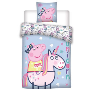 Peppa Pig dekbedovertrek Unicorn Cool - Lila - 140 x 200 cm - 100% katoen