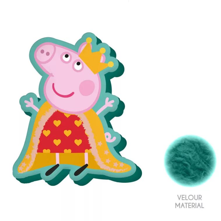 Sierkussen Queen Velour 35 cm 35 cm van Peppa Pig, Multicolor