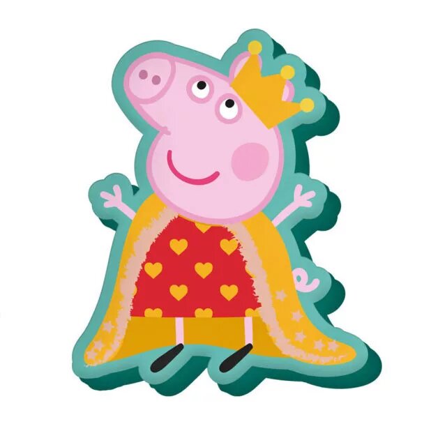 Polyester decoratiekussen Queen Velour 35 cm van Peppa Pig in 35 cm