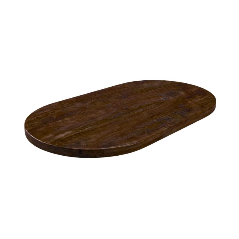 LABEL51 Eetkamertafel Tafelblad Halve Cirkel - Espresso - - 180 cm - Halve Cirkel