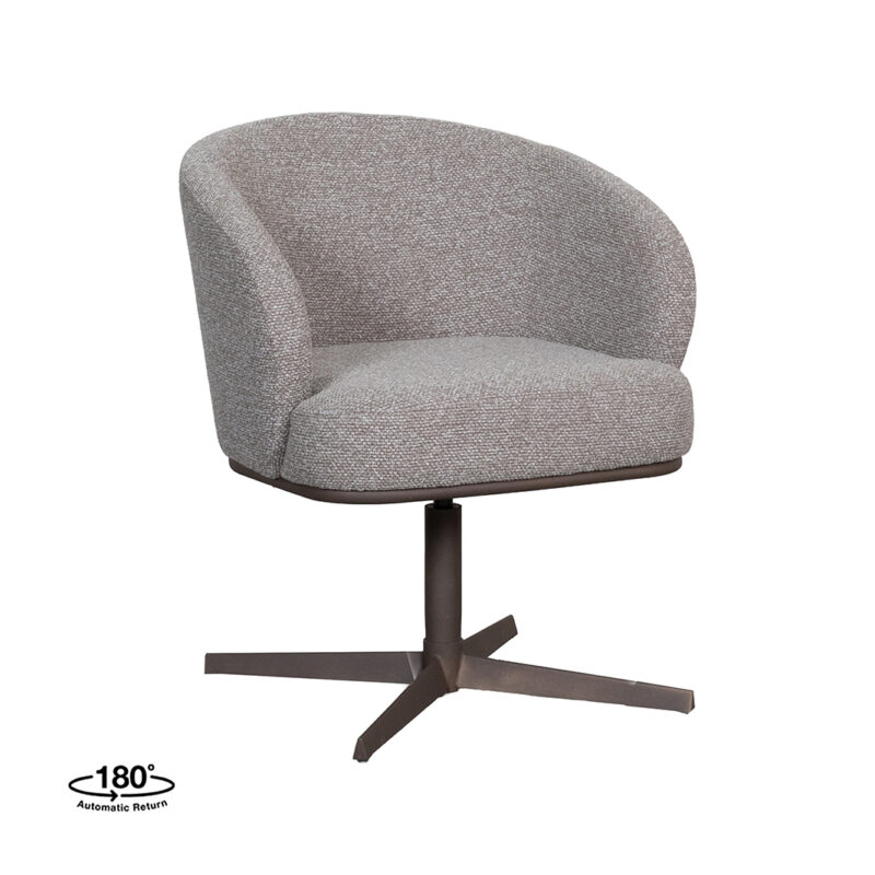 LABEL51 Eetkamerstoel Cannes - Mushroom - Royal Boucle - Brons Metaal