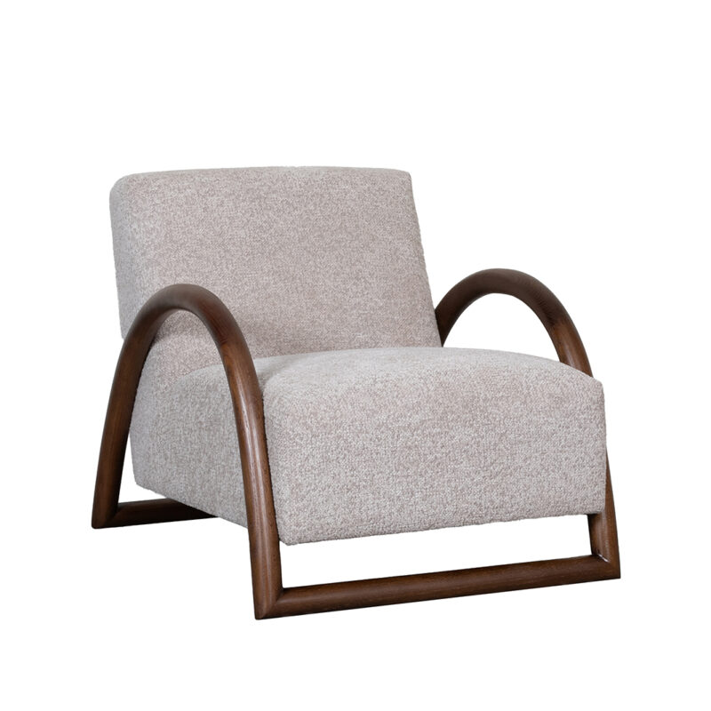 LABEL51 Fauteuil Viggo - Beige - Superb - Walnoot Hout Viggo