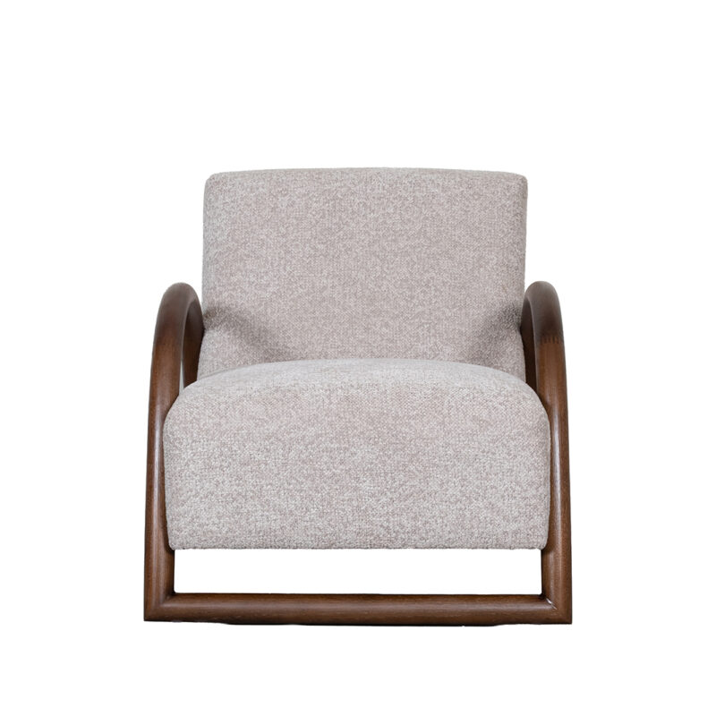 LABEL51 Fauteuil Viggo - Beige - Superb - Walnoot Hout Superb