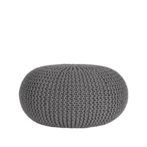 LABEL51 Poefs Knitted - Donkergrijs - Katoen - L