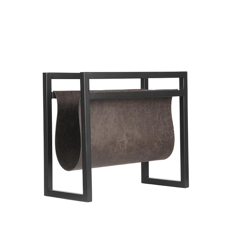 LABEL51 Magazinehouder - Antraciet - Leder - One Size