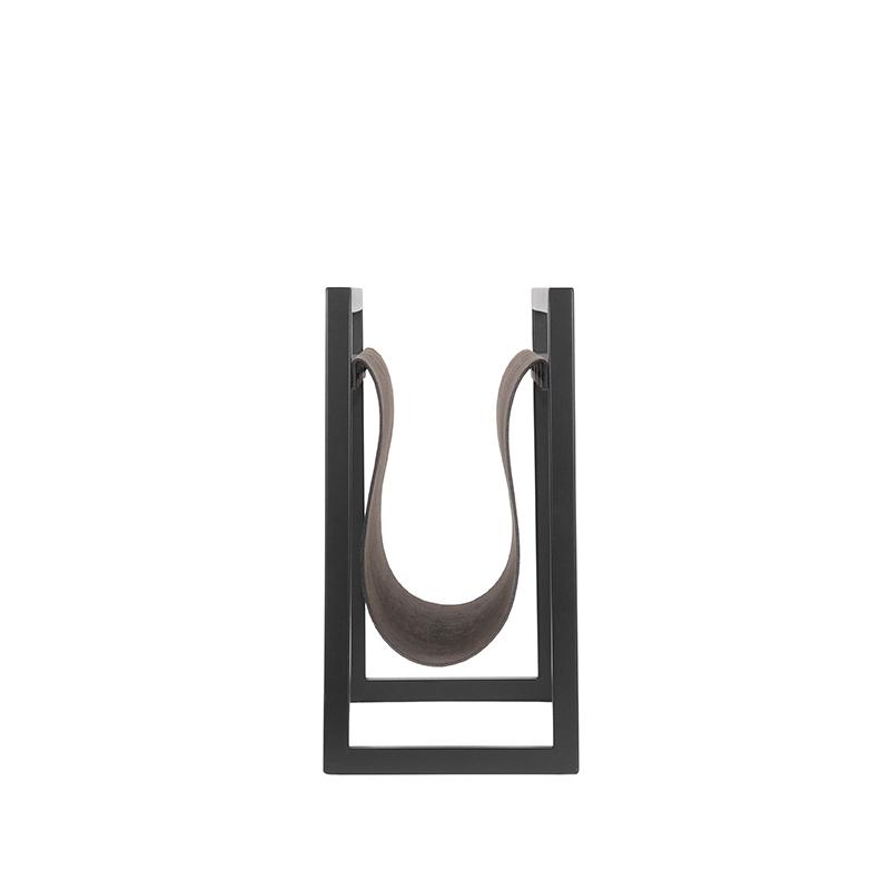 LABEL51 Magazinehouder - Antraciet - Leder - One Size Leder