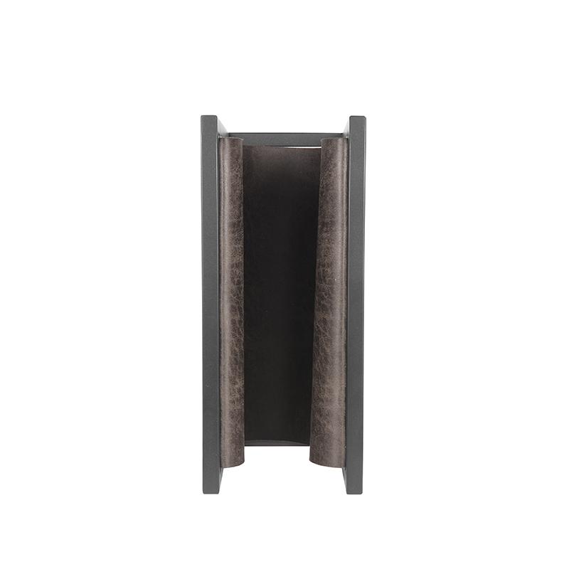 LABEL51 Magazinehouder - Antraciet - Leder - One Size, zijkant