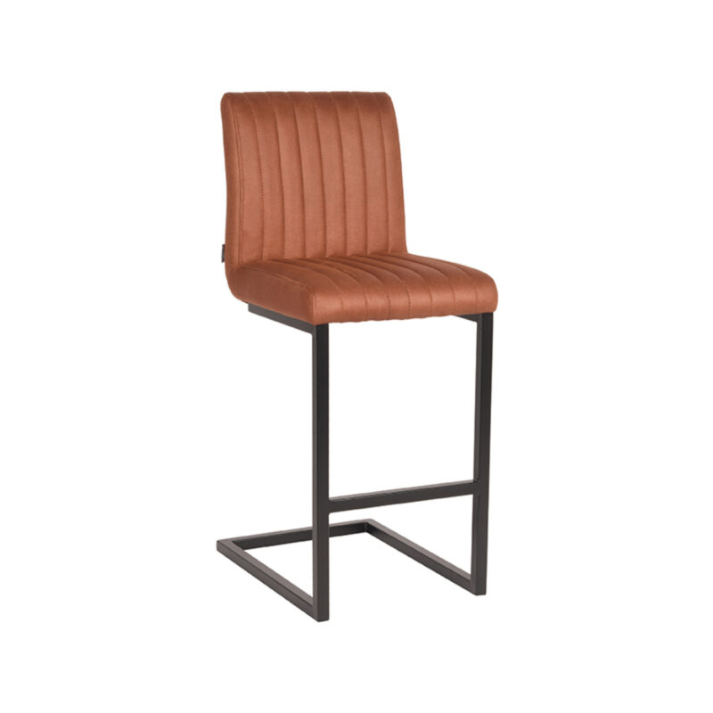 LABEL51 Barkruk Milo - Cognac - Microvezel - Laag Milo