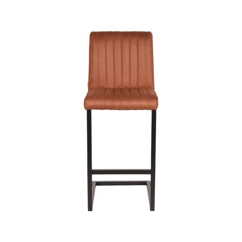 LABEL51 Barkruk Milo - Cognac - Microvezel - Laag Microvezel