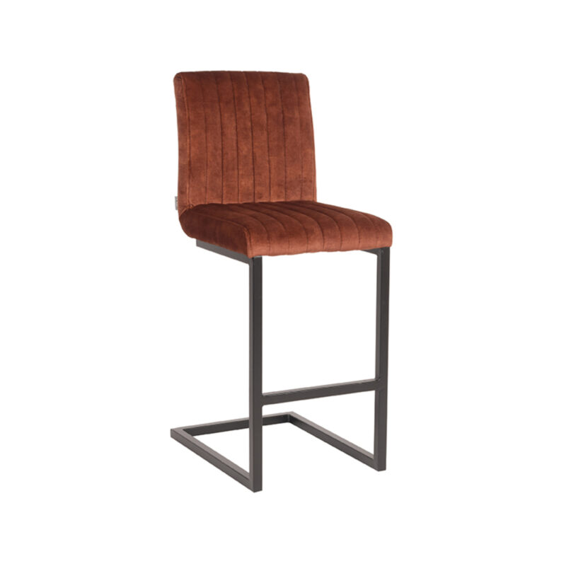 LABEL51 Barkruk Milo - Rust - Velours - Laag Milo