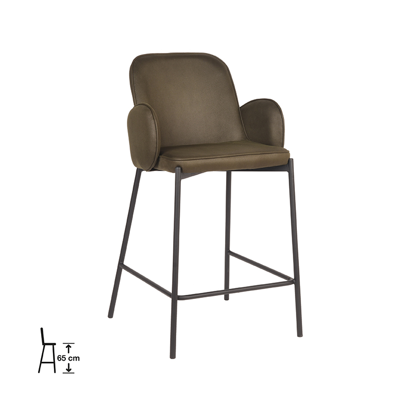 LABEL51 Barkruk Jari - Army - Microvezel - Laag