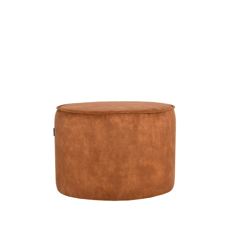 LABEL51 Poefs Tibo - Oker - Velours - 55 cm - Rond
