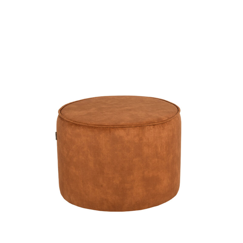 LABEL51 Poefs Tibo - Oker - Velours - 55 cm - Rond Tibo
