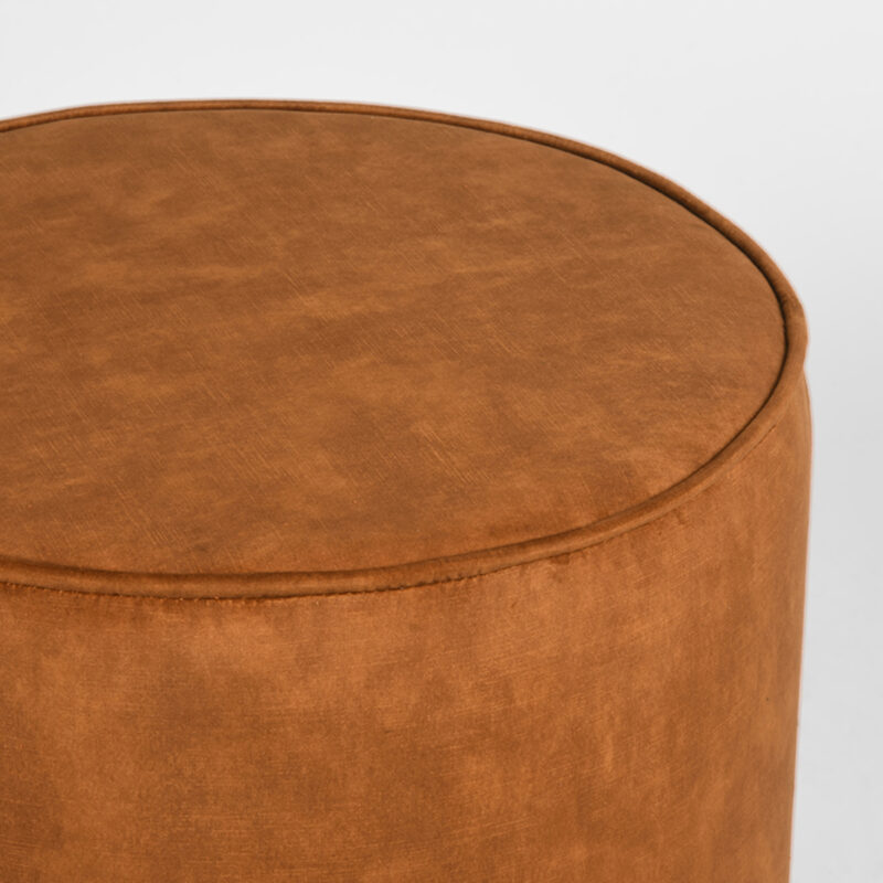 LABEL51 Poefs Tibo - Oker - Velours - 55 cm - Rond Velours