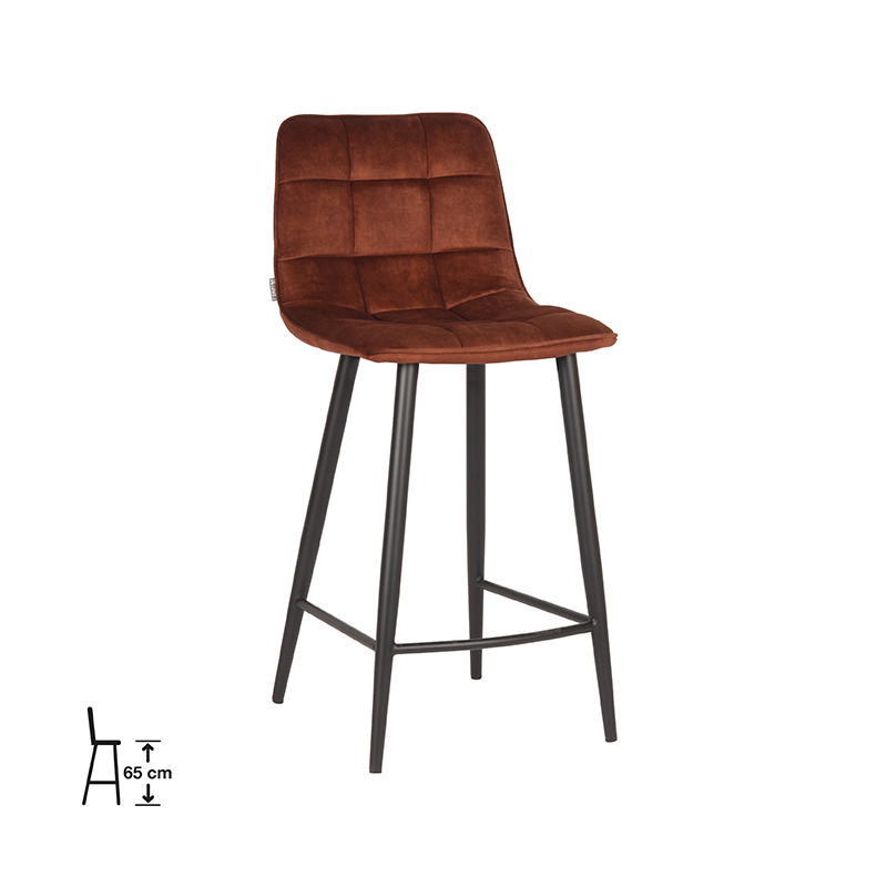 LABEL51 Barkruk Jelt - Rust - Velours - Laag
