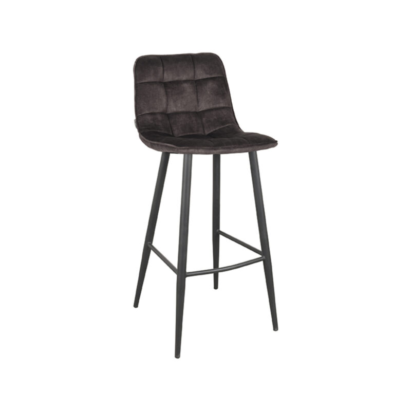 LABEL51 Barkruk Jelt - Antraciet - Velours - Hoog