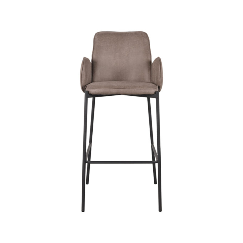 LABEL51 Barkruk Joni - Taupe - Micro Suede - Hoog Micro Suede