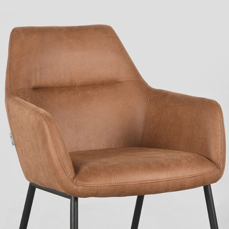 Label51 eetkamerstoel van Micro Suede, Lenny - Cognac