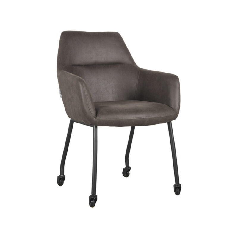 Label51 eetkamerstoel van Micro Suede, Lenny - Antraciet