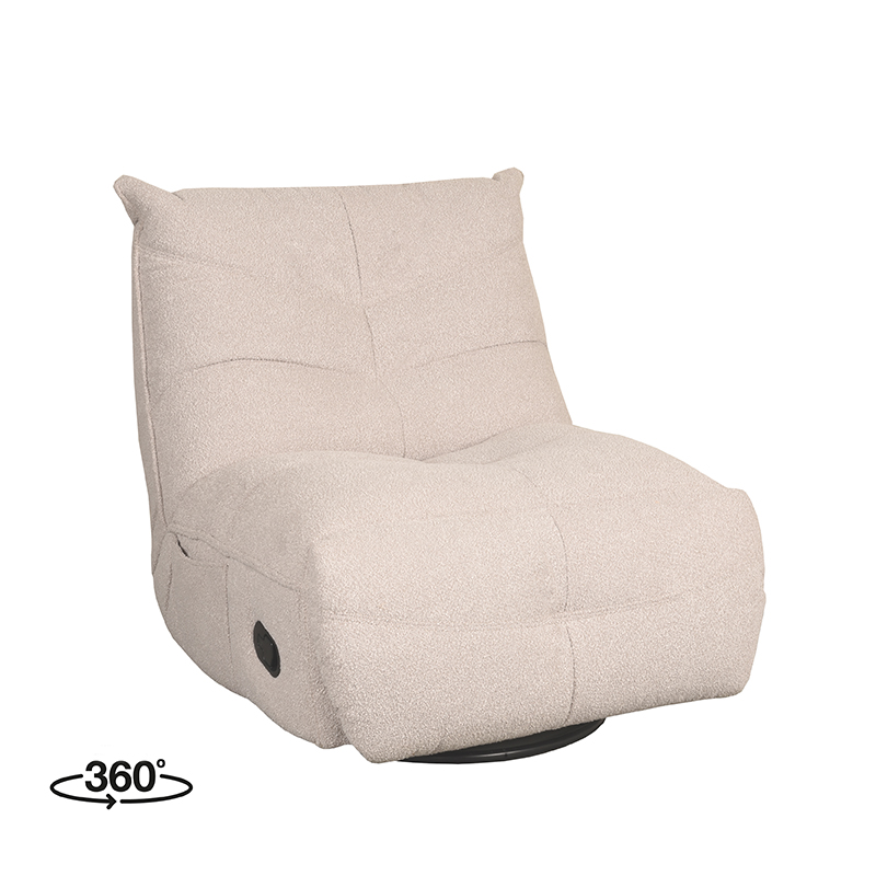 LABEL51 Fauteuil Take It Easy - Naturel - Boucle - Manueel Verstelbaar Take It Easy