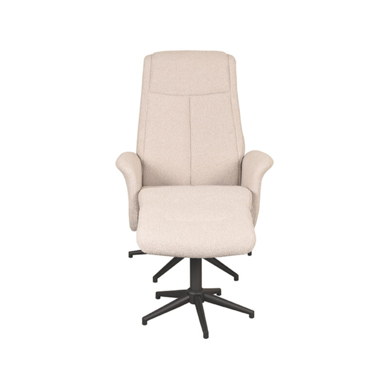 LABEL51 Fauteuil Bergen - Naturel - Boucle - Incl. Hocker Boucle
