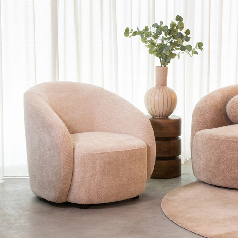 Alby Naturel Chenille - Label51 fauteuil van Elite