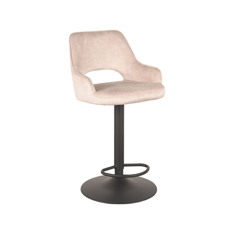 LABEL51 Barkruk Fer - Naturel - Velours - Gaslift Velours