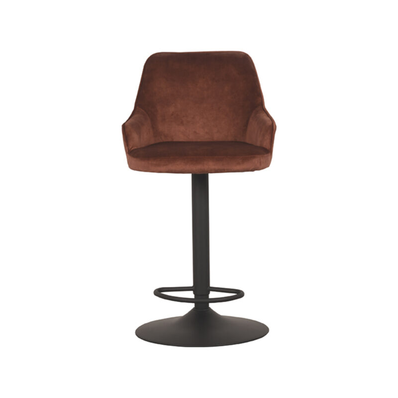 Label51 barkruk van Velours, Fender - Rust
