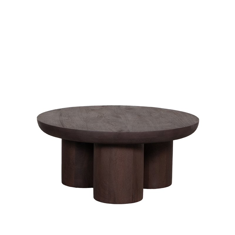LABEL51 Salontafel Olly - Espresso - Mangohout - 90 cm - Rond Olly