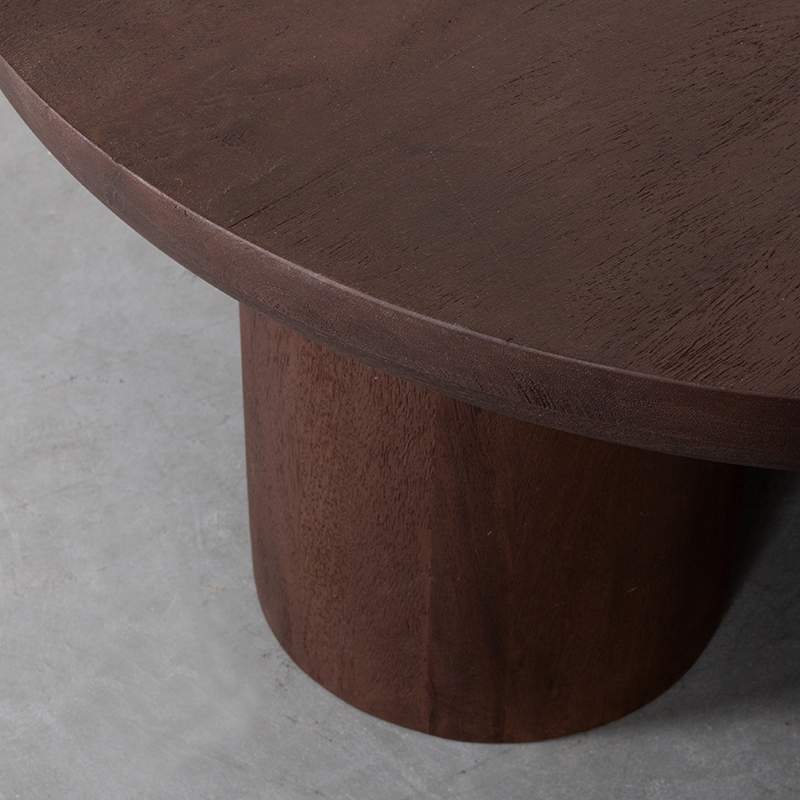 LABEL51 Salontafel Olly - Espresso - Mangohout - 90 cm - Rond Mangohout