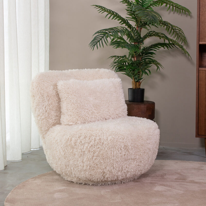 LABEL51 Fauteuil Doodle - Creme - Fluffy - One Size