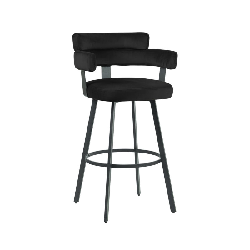 LABEL51 Barkruk Bardio - Zwart - Fluweel - Hoog Bardio