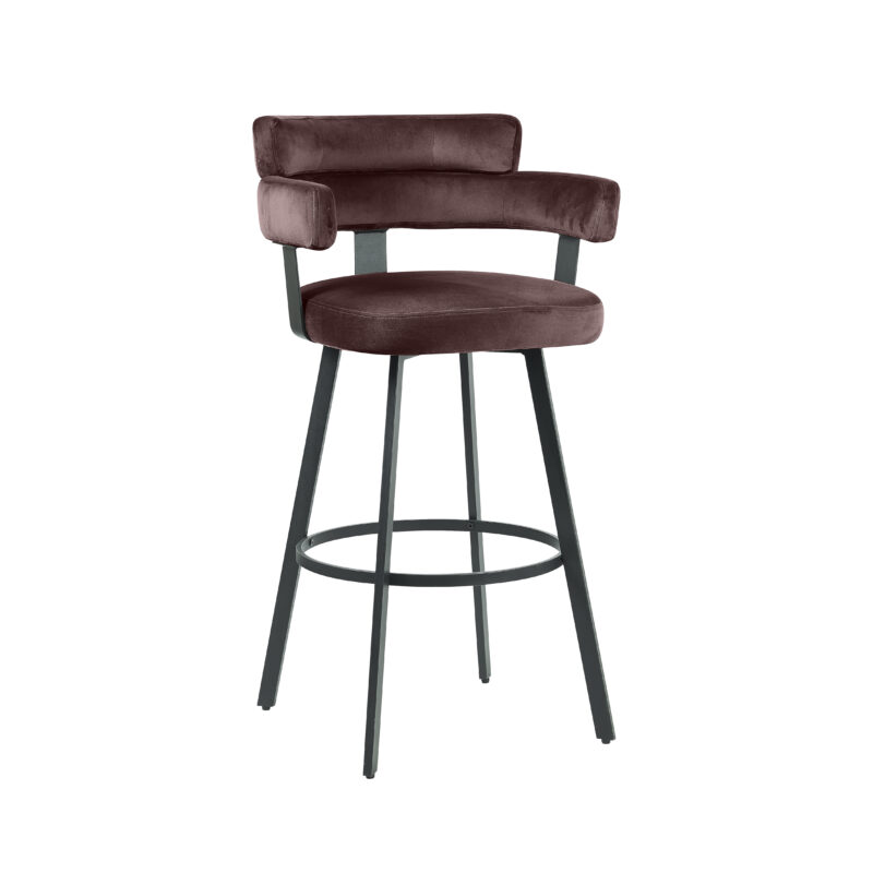 LABEL51 Barkruk Bardio - Taupe - Fluweel - Hoog Bardio