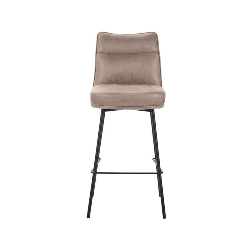 LABEL51 Barkruk Lennon - Taupe - Micro Suede - Hoog Micro Suede