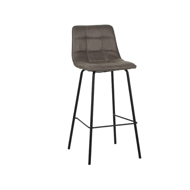 LABEL51 Barkruk Bistro - Taupe - Micro Suede - Hoog Bistro