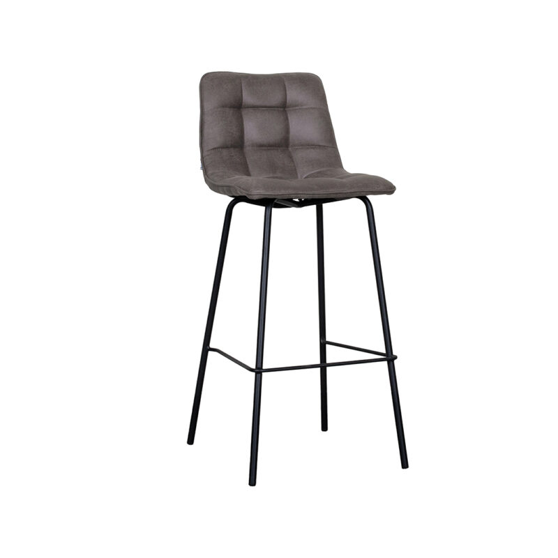 LABEL51 Barkruk Bistro - Antraciet - Micro Suede - Hoog Bistro
