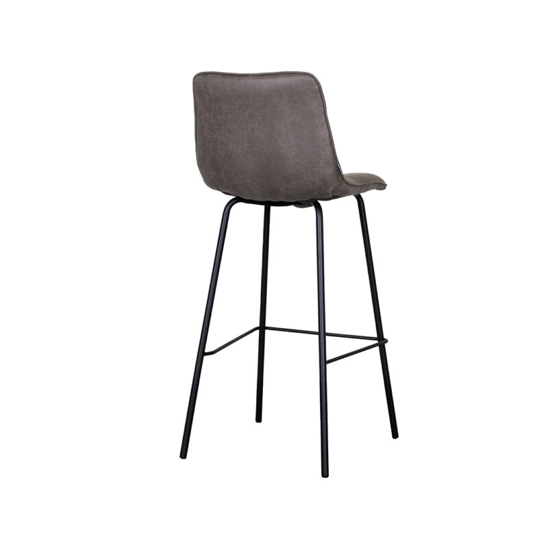 Label51 barkruk van Micro Suede, Bistro - Antraciet