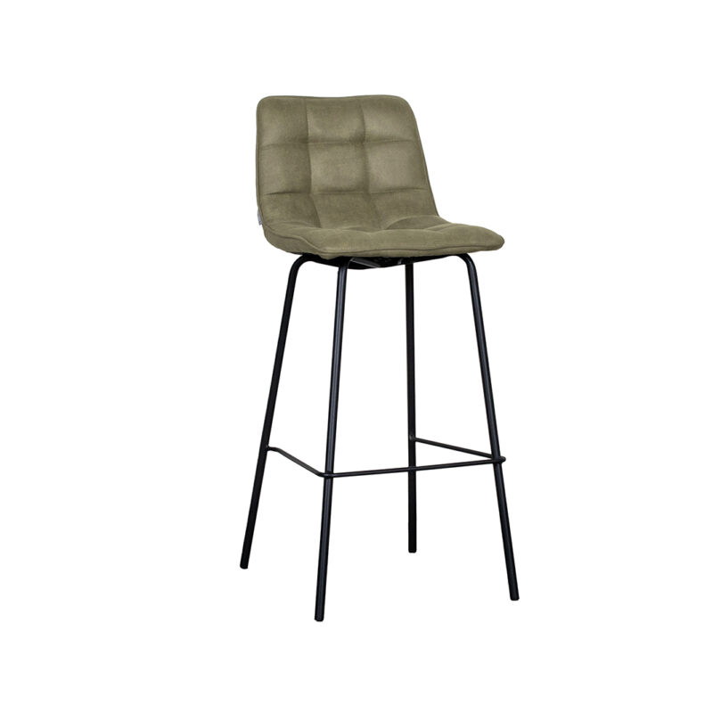 LABEL51 Barkruk Bistro - Moss - Micro Suede - Hoog Bistro