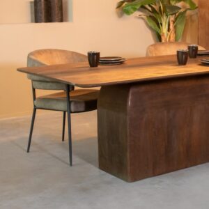 Label51 eetkamertafel Owen - Espresso - Mangohout - foto 1