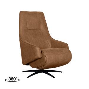 LABEL51 Fauteuil Odense - Cognac - Micro Suede - 2-Motorig