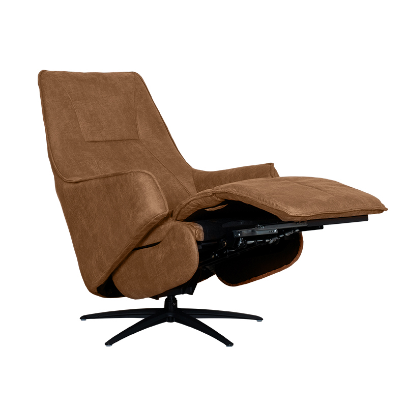 LABEL51 Fauteuil Odense - Cognac - Micro Suede - 2-Motorig Micro Suede