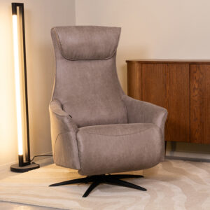 LABEL51 Fauteuil Lund - Taupe - Micro Suede - 2-Motorig - Met Massagefunctie