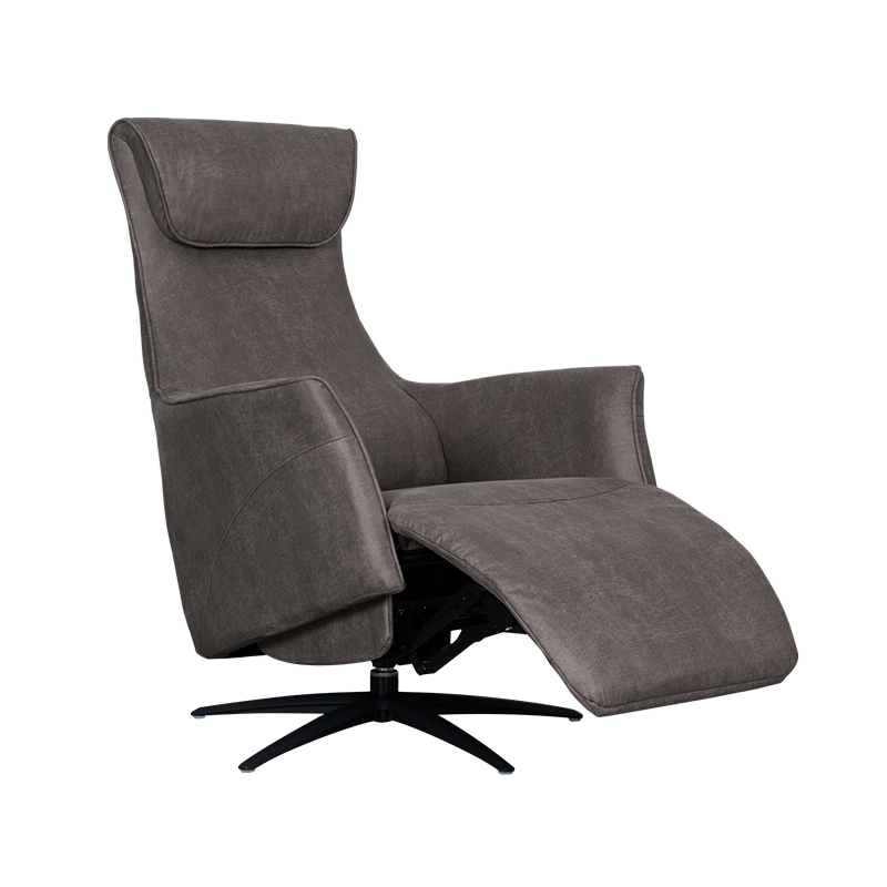 LABEL51 Fauteuil Lund - Antraciet - Kunstleder - 2-Motorig - Met Massagefunctie Kunstleder